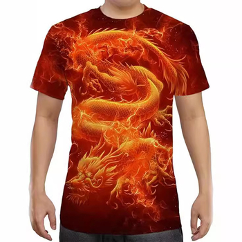 Stil european și american, serie de animații 3D cu animale, bărbați și femei, casual, mânecă scurtă, imprimare digitală 3D, tricou creativ cu mânecă scurtă