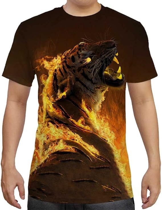 Stil european și american, serie de animații 3D cu animale, bărbați și femei, casual, mânecă scurtă, imprimare digitală 3D, tricou creativ cu mânecă scurtă