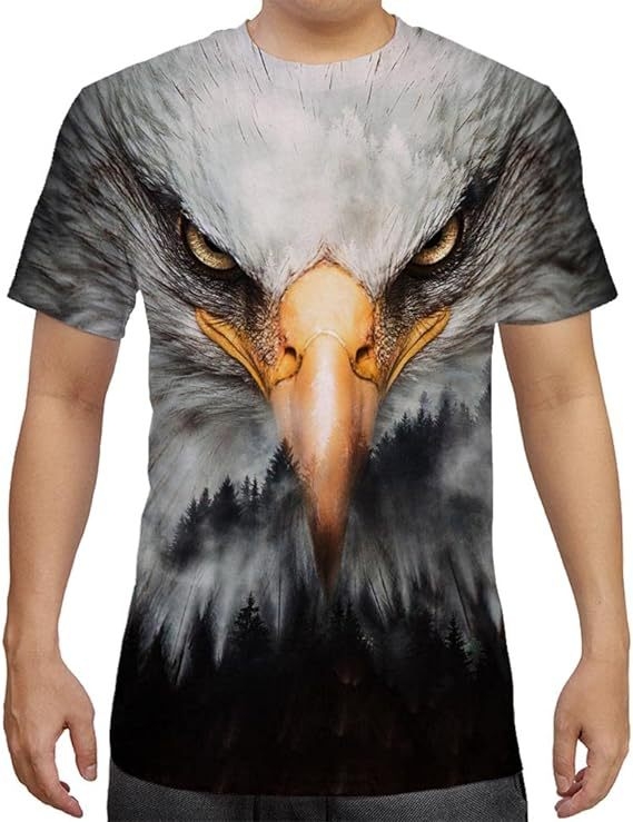 Stil european și american, serie de animații 3D cu animale, bărbați și femei, casual, mânecă scurtă, imprimare digitală 3D, tricou creativ cu mânecă scurtă