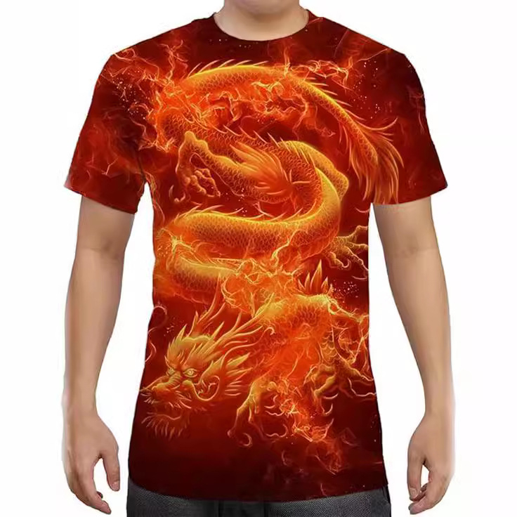 Stil european și american, serie de animații 3D cu animale, bărbați și femei, casual, mânecă scurtă, imprimare digitală 3D, tricou creativ cu mânecă scurtă