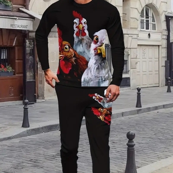 Sügis 2024 meeste uued pikkade varrukatega püksid Harajuku hiphopi tänavastiilis 3D HD trükitud ülikond ME6-ML4