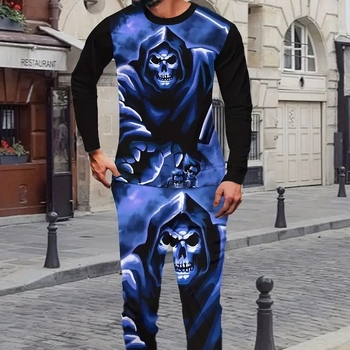 Sügis 2024 meeste uued pikkade varrukatega püksid Harajuku hiphopi tänavastiilis 3D HD trükitud ülikond ME6-ML4