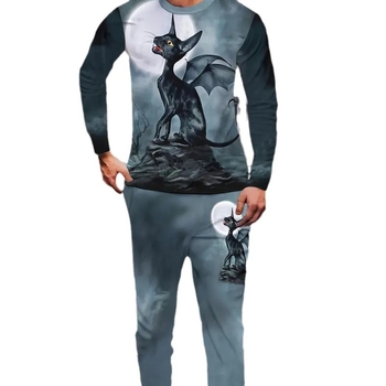 Sügis 2024 meeste uued pikkade varrukatega püksid Harajuku hiphopi tänavastiilis 3D HD trükitud ülikond ME6-ML4