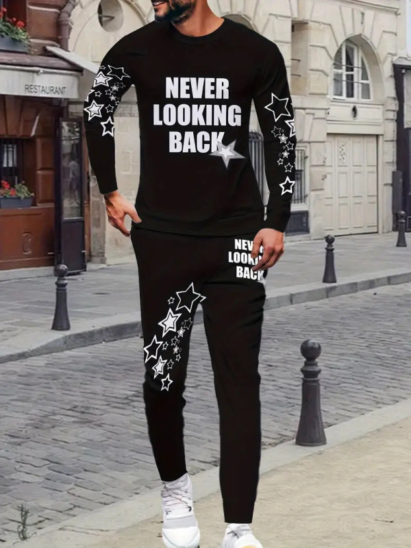 Sügis 2024 meeste uued pikkade varrukatega püksid Harajuku hiphopi tänavastiilis 3D HD trükitud ülikond ME6-ML4