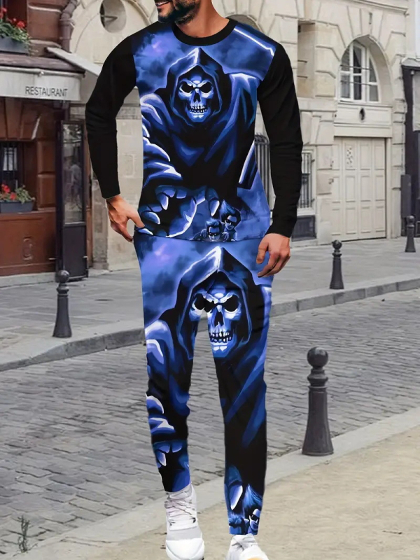 Sügis 2024 meeste uued pikkade varrukatega püksid Harajuku hiphopi tänavastiilis 3D HD trükitud ülikond ME6-ML4