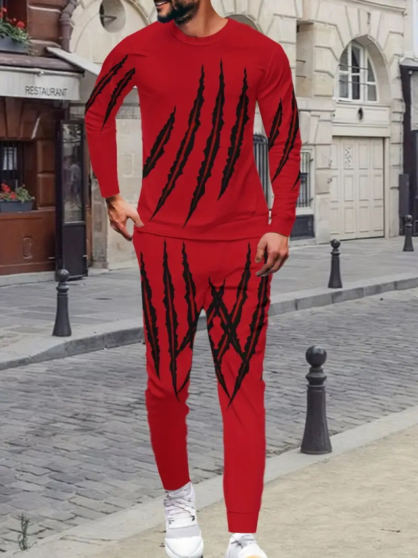 Sügis 2024 meeste uued pikkade varrukatega püksid Harajuku hiphopi tänavastiilis 3D HD trükitud ülikond ME6-ML4