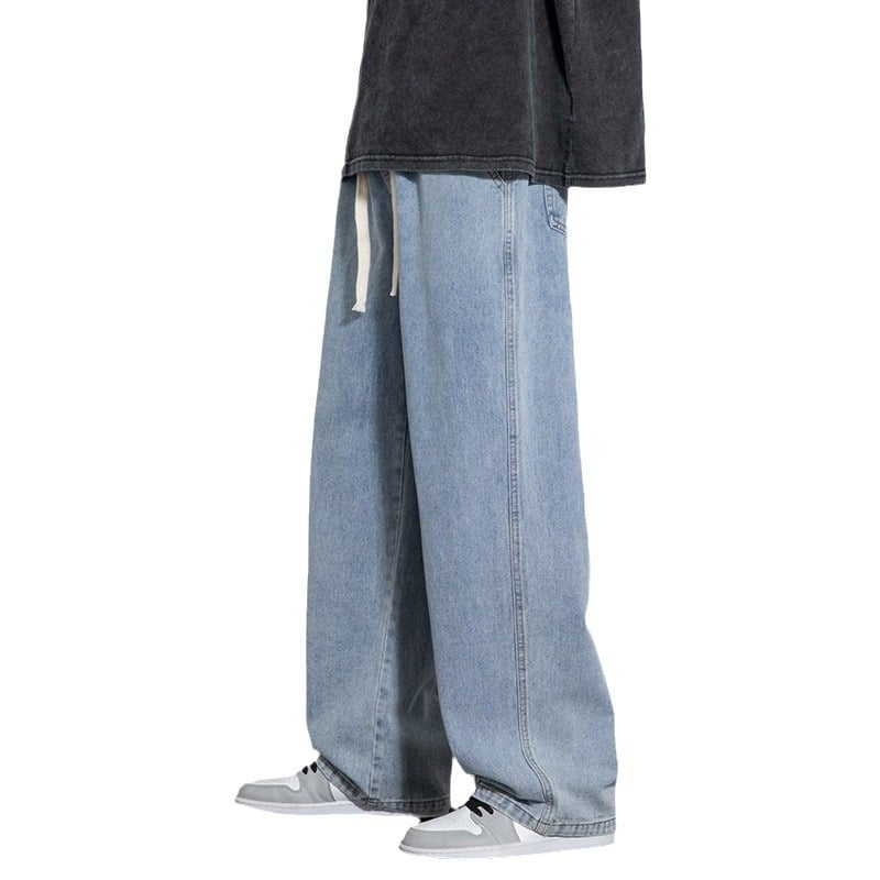 Универсални, красиви, груби, американски стил, ретро, изпрани, неправилни, микро разкроени дънки за мъже и жени, широки, улични панталони
