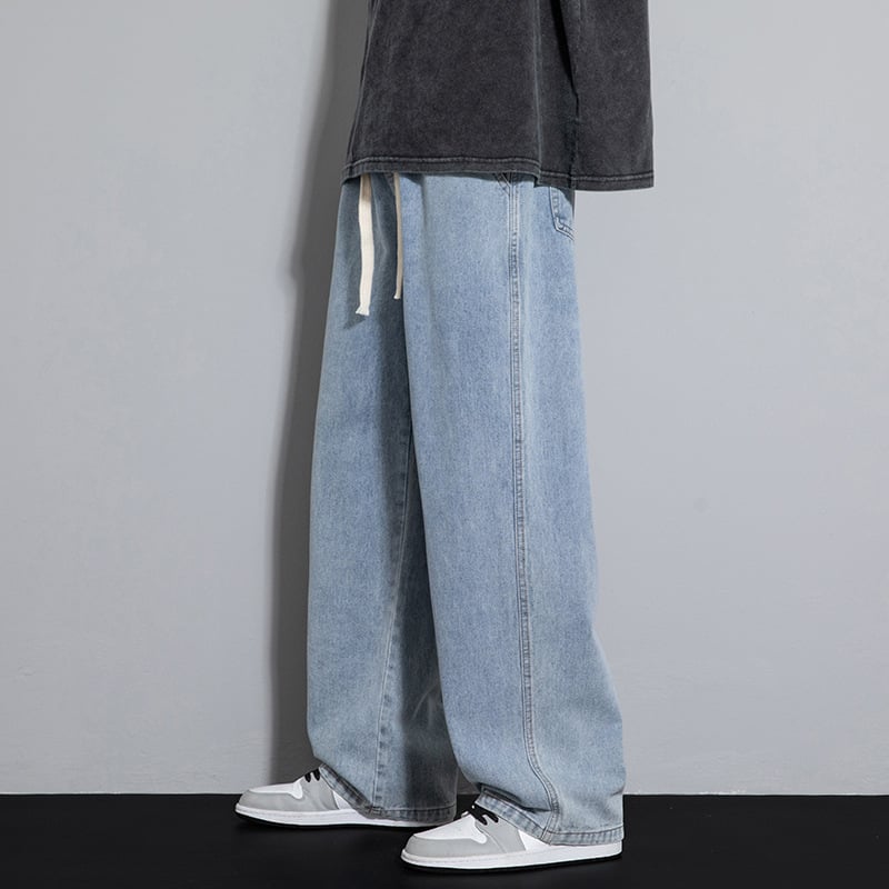 Универсални, красиви, груби, американски стил, ретро, изпрани, неправилни, микро разкроени дънки за мъже и жени, широки, улични панталони