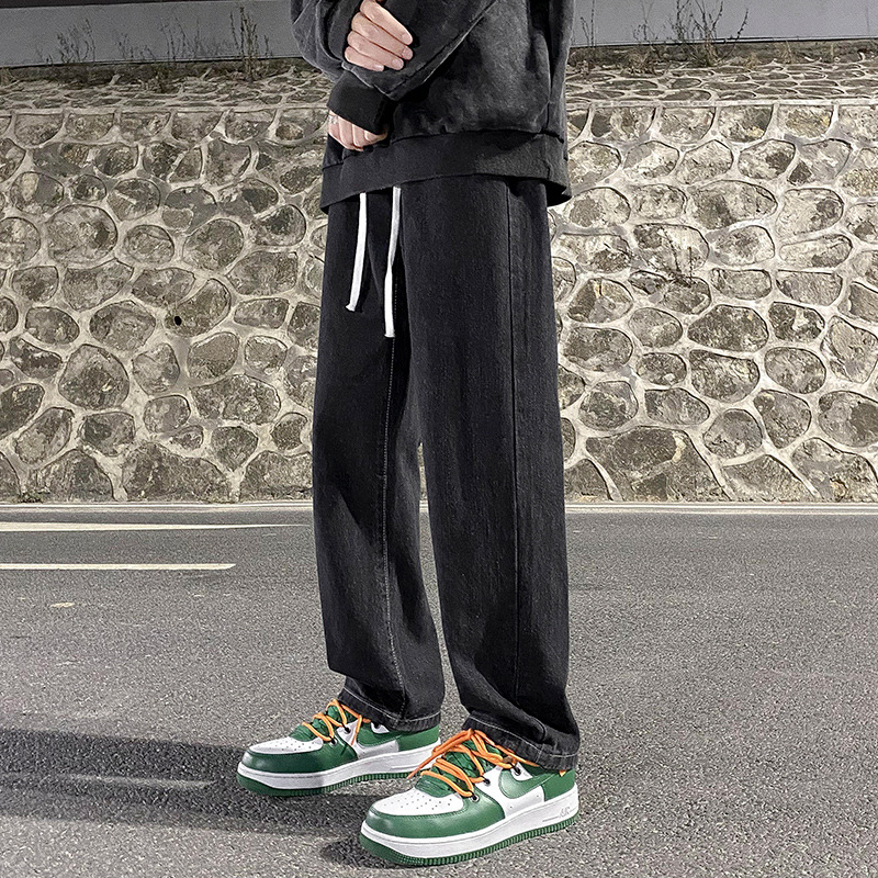 Универсални, красиви, груби, американски стил, ретро, изпрани, неправилни, микро разкроени дънки за мъже и жени, широки, улични панталони