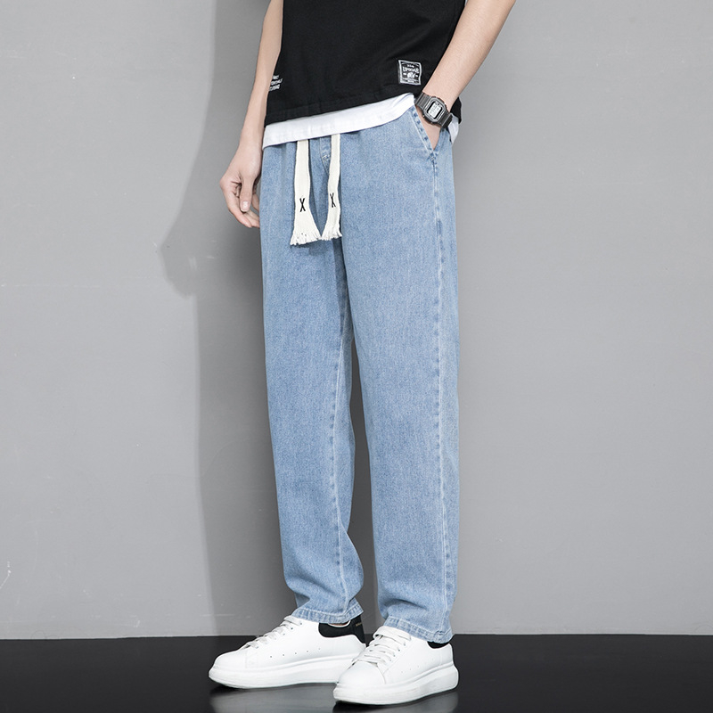 Amerikietiško stiliaus retro džinsai vyriškos rudens ir žiemos laisvos, tiesios, plačios kelnės, mados prekės ženklas 2024 m. Naujos ilgos kelnės pavasariui ir rudeniui