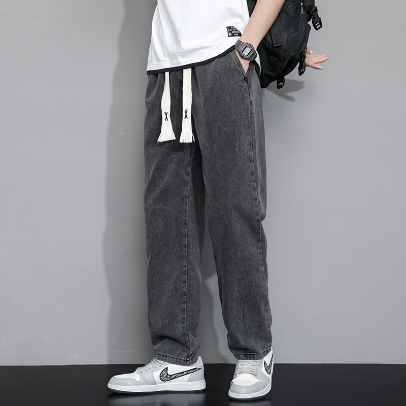 Amerikietiško stiliaus retro džinsai vyriškos rudens ir žiemos laisvos, tiesios, plačios kelnės, mados prekės ženklas 2024 m. Naujos ilgos kelnės pavasariui ir rudeniui