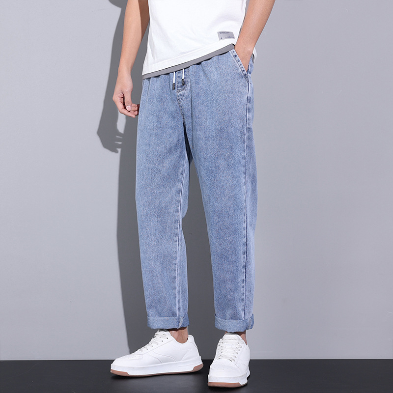 Amerikietiško stiliaus retro džinsai vyriškos rudens ir žiemos laisvos, tiesios, plačios kelnės, mados prekės ženklas 2024 m. Naujos ilgos kelnės pavasariui ir rudeniui