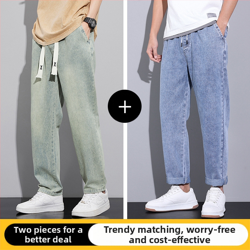 Amerikietiško stiliaus retro džinsai vyriškos rudens ir žiemos laisvos, tiesios, plačios kelnės, mados prekės ženklas 2024 m. Naujos ilgos kelnės pavasariui ir rudeniui