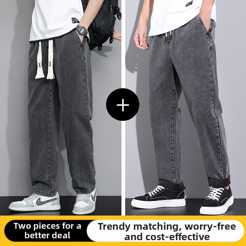 Amerikietiško stiliaus retro džinsai vyriškos rudens ir žiemos laisvos, tiesios, plačios kelnės, mados prekės ženklas 2024 m. Naujos ilgos kelnės pavasariui ir rudeniui