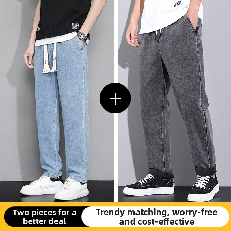 Amerikietiško stiliaus retro džinsai vyriškos rudens ir žiemos laisvos, tiesios, plačios kelnės, mados prekės ženklas 2024 m. Naujos ilgos kelnės pavasariui ir rudeniui