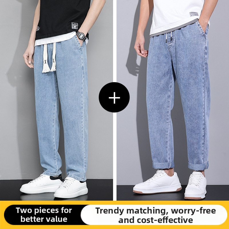 Amerikietiško stiliaus retro džinsai vyriškos rudens ir žiemos laisvos, tiesios, plačios kelnės, mados prekės ženklas 2024 m. Naujos ilgos kelnės pavasariui ir rudeniui
