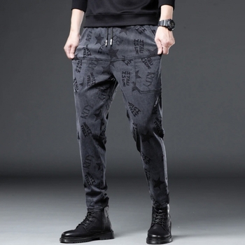 Livrare gratuită 2024 primăvara nouă pantaloni casual jacquard cu șase buzunare pentru bărbați, lejeri, drepți, la modă, care se potrivesc cu toate stilurile, bărbați la modă