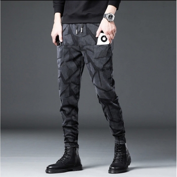 Livrare gratuită 2024 primăvara nouă pantaloni casual jacquard cu șase buzunare pentru bărbați, lejeri, drepți, la modă, care se potrivesc cu toate stilurile, bărbați la modă