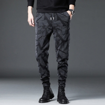 Livrare gratuită 2024 primăvara nouă pantaloni casual jacquard cu șase buzunare pentru bărbați, lejeri, drepți, la modă, care se potrivesc cu toate stilurile, bărbați la modă