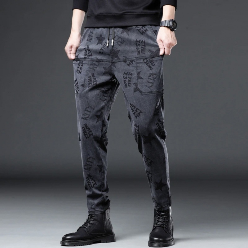 Livrare gratuită 2024 primăvara nouă pantaloni casual jacquard cu șase buzunare pentru bărbați, lejeri, drepți, la modă, care se potrivesc cu toate stilurile, bărbați la modă