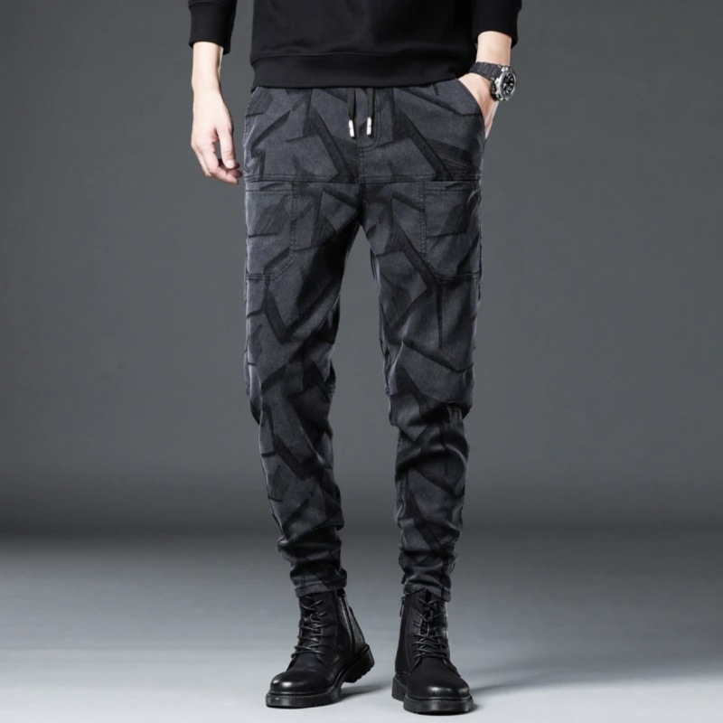 Livrare gratuită 2024 primăvara nouă pantaloni casual jacquard cu șase buzunare pentru bărbați, lejeri, drepți, la modă, care se potrivesc cu toate stilurile, bărbați la modă