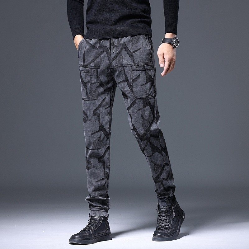 Livrare gratuită 2024 primăvara nouă pantaloni casual jacquard cu șase buzunare pentru bărbați, lejeri, drepți, la modă, care se potrivesc cu toate stilurile, bărbați la modă