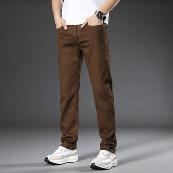 O generație de pantaloni casual pentru bărbați, de vară, subțiri, lejeri, drepți, pantaloni de afaceri elastici din bumbac pentru bărbați, de înaltă calitate