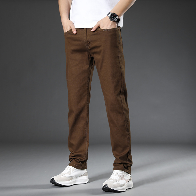 O generație de pantaloni casual pentru bărbați, de vară, subțiri, lejeri, drepți, pantaloni de afaceri elastici din bumbac pentru bărbați, de înaltă calitate