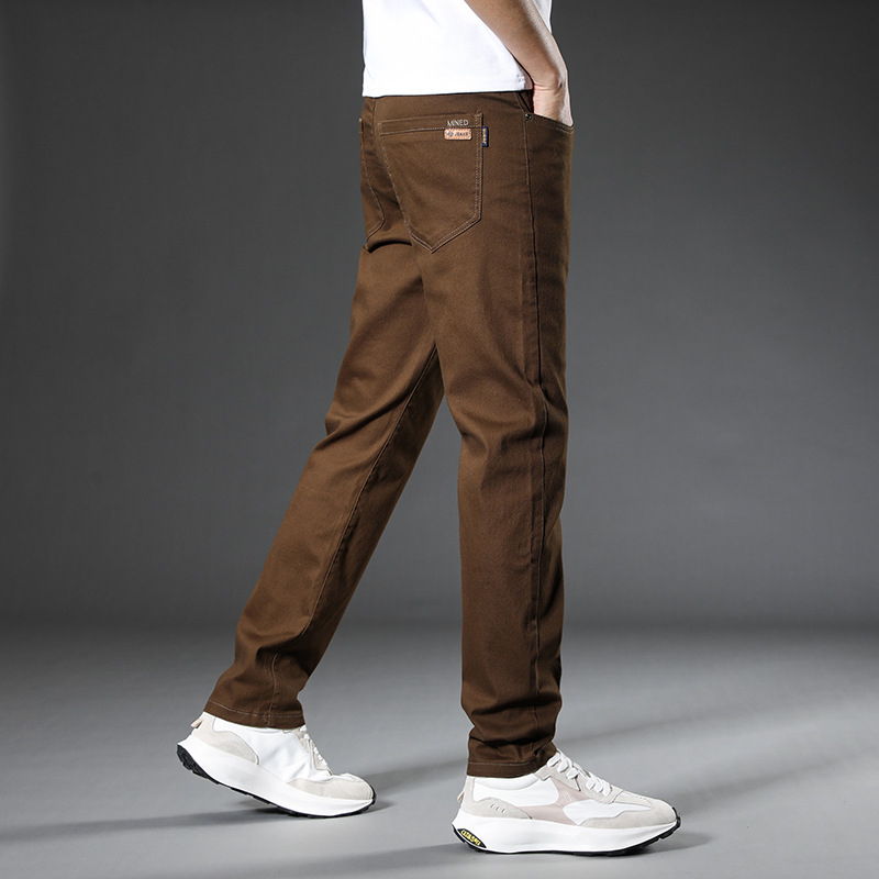 O generație de pantaloni casual pentru bărbați, de vară, subțiri, lejeri, drepți, pantaloni de afaceri elastici din bumbac pentru bărbați, de înaltă calitate