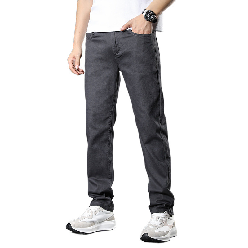 O generație de pantaloni casual pentru bărbați, de vară, subțiri, lejeri, drepți, pantaloni de afaceri elastici din bumbac pentru bărbați, de înaltă calitate