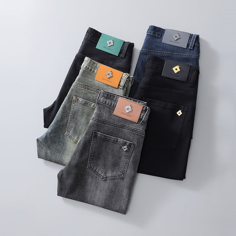 Blugi groși pentru bărbați, de primăvară și toamnă, noi, de brand european de modă, de lux, ușori, pentru bărbați, mici, drepți, pantaloni pentru bărbați, Dropshipping