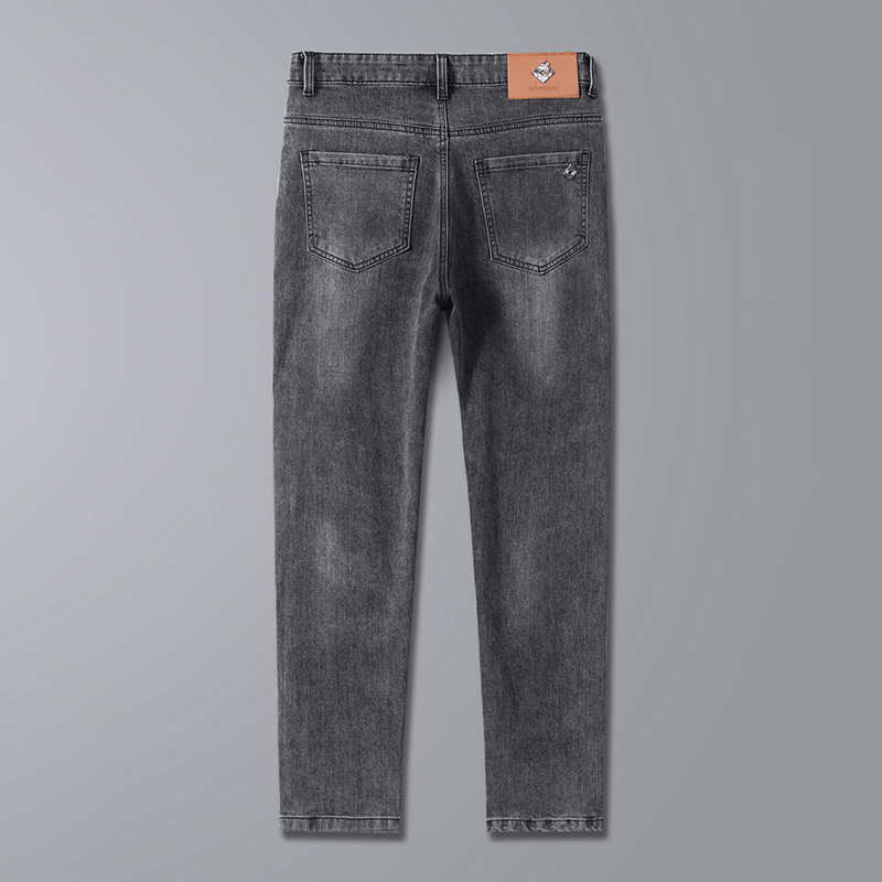 Jarné a jesenné nové hrubé pánske džínsy, európska módna značka, ľahké luxusné pánske malé rovné džínsy, pánske nohavice, dropshipping