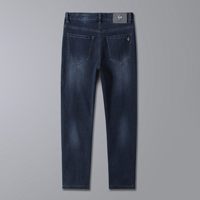 Jarné a jesenné nové hrubé pánske džínsy, európska módna značka, ľahké luxusné pánske malé rovné džínsy, pánske nohavice, dropshipping