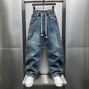 Blugi vintage de primăvară și toamnă 2025, pantaloni la modă de marcă Machete, pantaloni sport spălați vintage, stil american