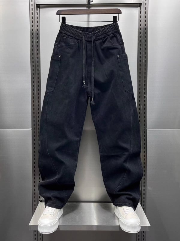 Blugi vintage de primăvară și toamnă 2025, pantaloni la modă de marcă Machete, pantaloni sport spălați vintage, stil american