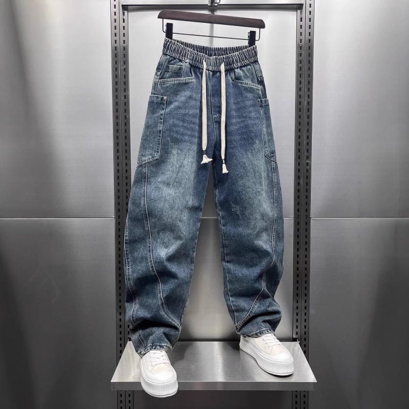 Blugi vintage de primăvară și toamnă 2025, pantaloni la modă de marcă Machete, pantaloni sport spălați vintage, stil american