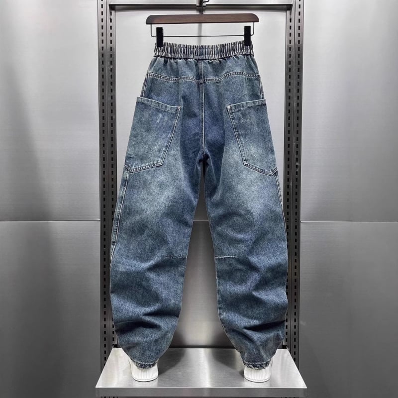 Blugi vintage de primăvară și toamnă 2025, pantaloni la modă de marcă Machete, pantaloni sport spălați vintage, stil american