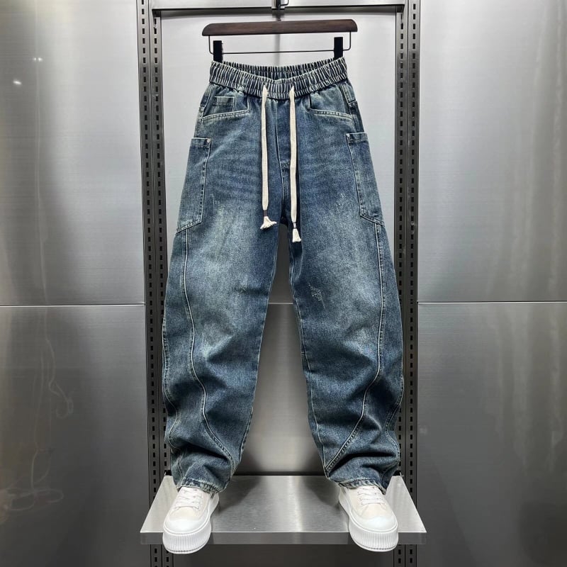 Blugi vintage de primăvară și toamnă 2025, pantaloni la modă de marcă Machete, pantaloni sport spălați vintage, stil american