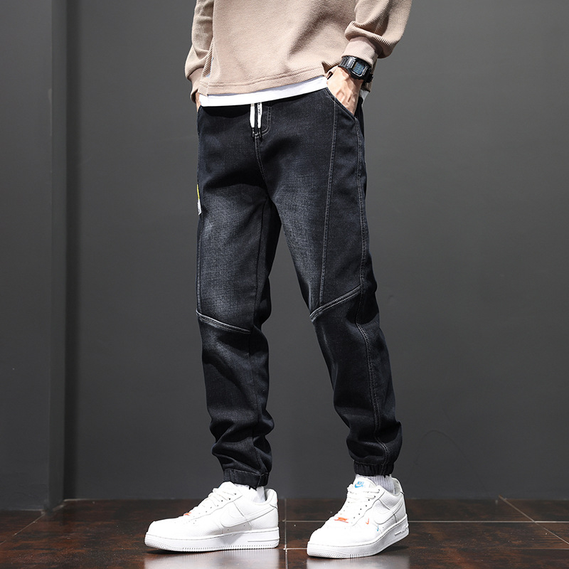 Blugi de calitate din flanel, elastici, pentru bărbați, cu căptușeală din fleece super-elastică, anti-scămoșare, all-match, pantaloni casual pentru bărbați