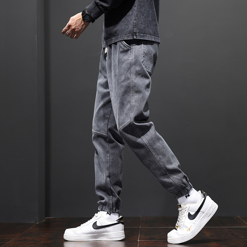 Blugi de calitate din flanel, elastici, pentru bărbați, cu căptușeală din fleece super-elastică, anti-scămoșare, all-match, pantaloni casual pentru bărbați