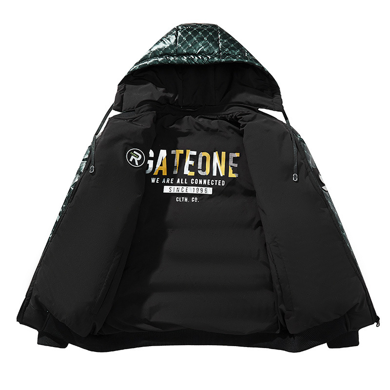 Talvine puuvillase polstriga mantel meestele, särava näoga, paksendatud soe trendikas kahepoolne puuvillase polstriga jope, teismeliste stardimüts, pesapallikraega puuvillase polstriga jope