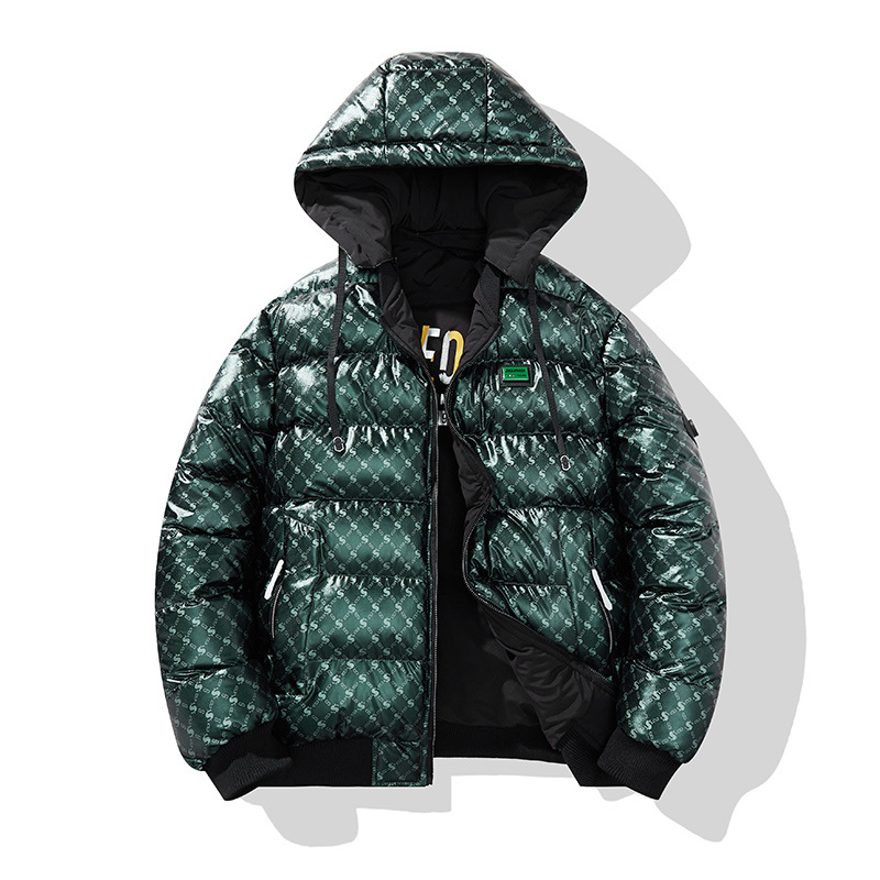 Talvine puuvillase polstriga mantel meestele, särava näoga, paksendatud soe trendikas kahepoolne puuvillase polstriga jope, teismeliste stardimüts, pesapallikraega puuvillase polstriga jope