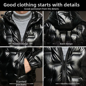 Vyriška nauja balta anties pūkinė striukė korėjietiško stiliaus žieminė vyriška ryškiaveidė pora sustorinta šilta universali madinga vyriška striukė