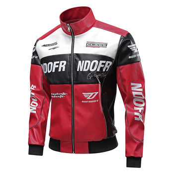2024 m. nauja motociklo odinė striukė, vyriška odinė striukė, kontrastingos spalvos lenktynių kostiumas, madingas prekės ženklo sezono mėgėjams, laisvas