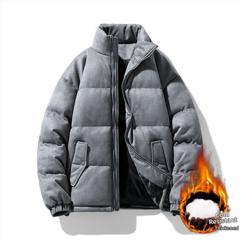 Meeste piiriülene talvine puuvillase polstriga jope, meeste seemisnahast puuvillase polstriga jope, püstkraega moodne universaalne leivajope, puuvillase polstriga jope komplekt, trükisega