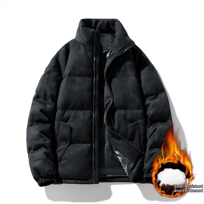 Meeste piiriülene talvine puuvillase polstriga jope, meeste seemisnahast puuvillase polstriga jope, püstkraega moodne universaalne leivajope, puuvillase polstriga jope komplekt, trükisega