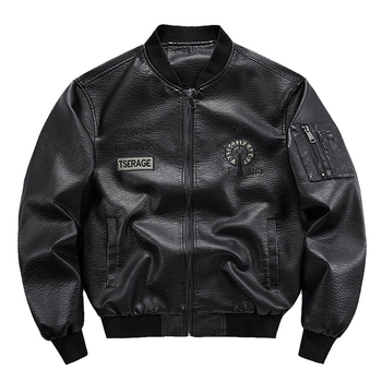 Tarpvalstybinė didmeninė prekyba odiniais vyriškais paltais, rudens ir žiemos, nauja, skalbta odinė striukė, plius dydžio vyriškas paltas su beisbolo apykakle, siuvinėta juostele