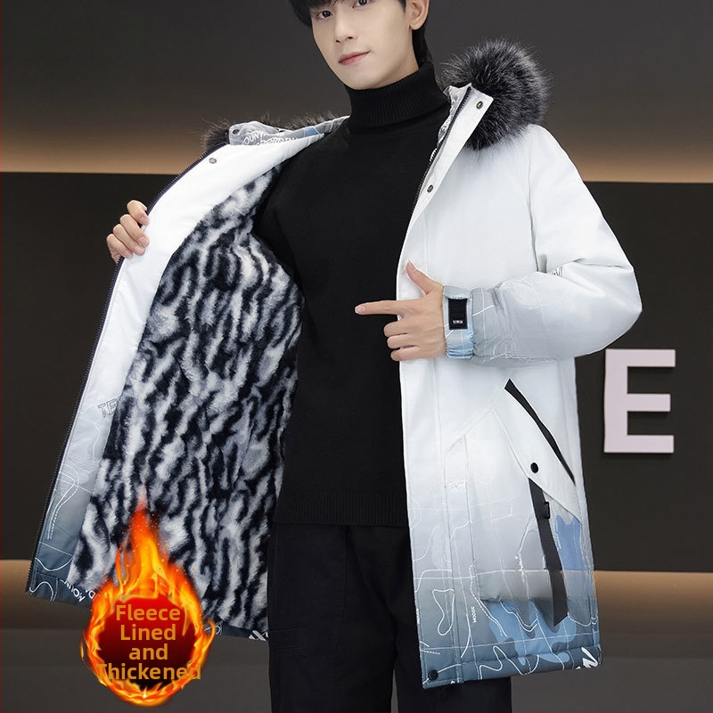 Ново зимно мъжко яке с памучна подплата, парка с качулка, мъжко ежедневно палто, стилно модерно камуфлажно работно облекло