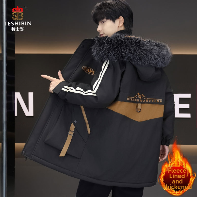 Uus talvine puuvillapolsterdusega meeste jope, kapuutsiga parka, meeste vabaaja mantel, stiilne ja trendikas kamuflaažtööriietus