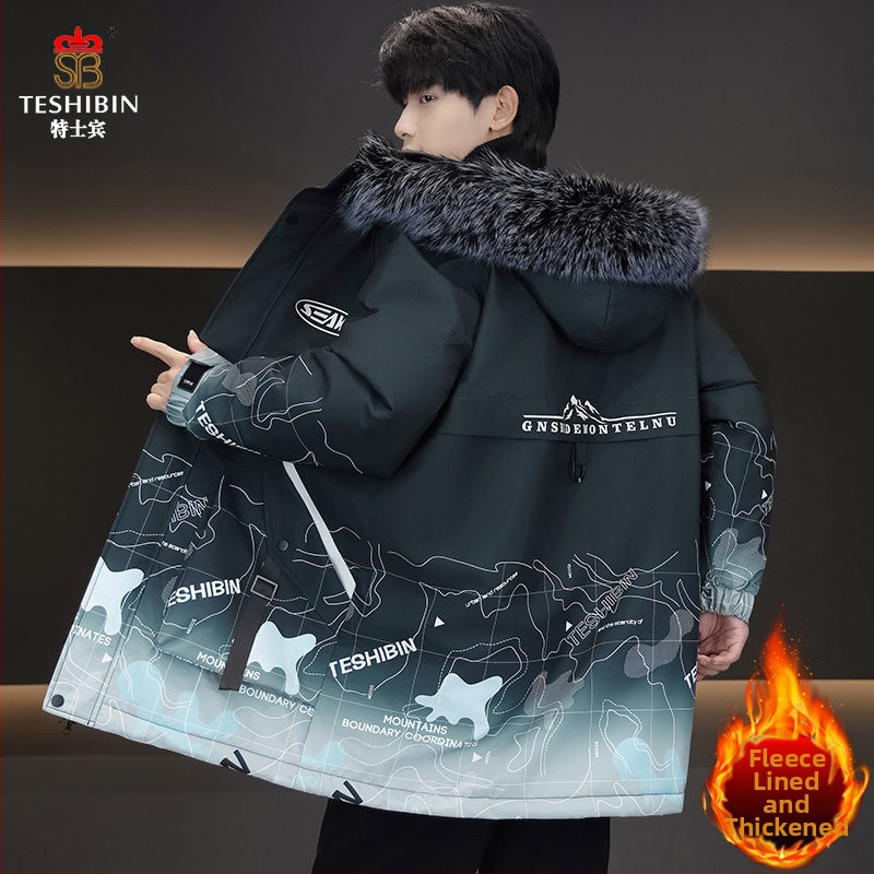 Uus talvine puuvillapolsterdusega meeste jope, kapuutsiga parka, meeste vabaaja mantel, stiilne ja trendikas kamuflaažtööriietus